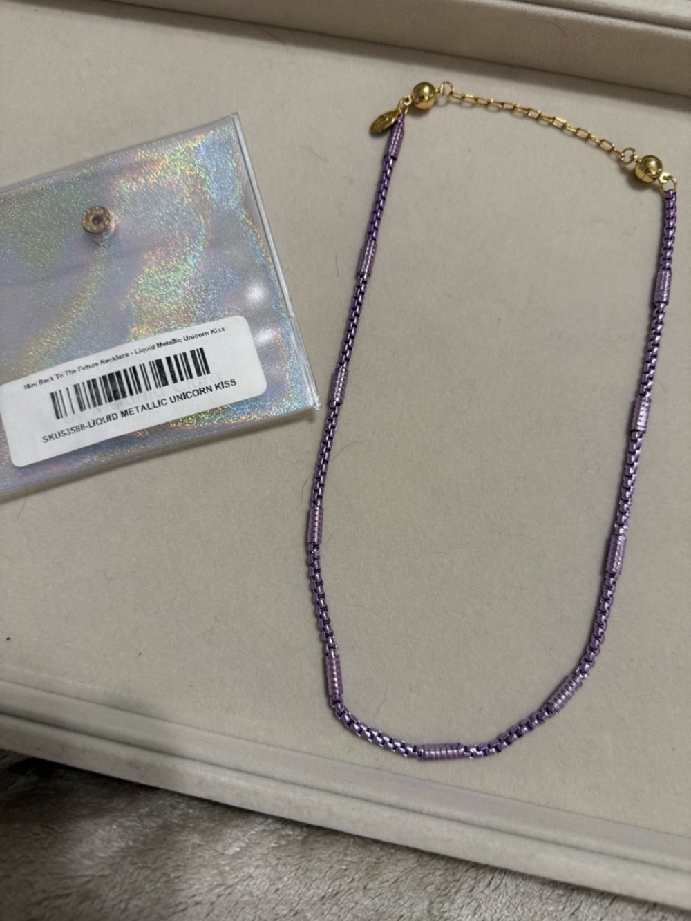 By Alexa Rae Mini Back to the Future Necklace in Metallic Unicorn Kiss
